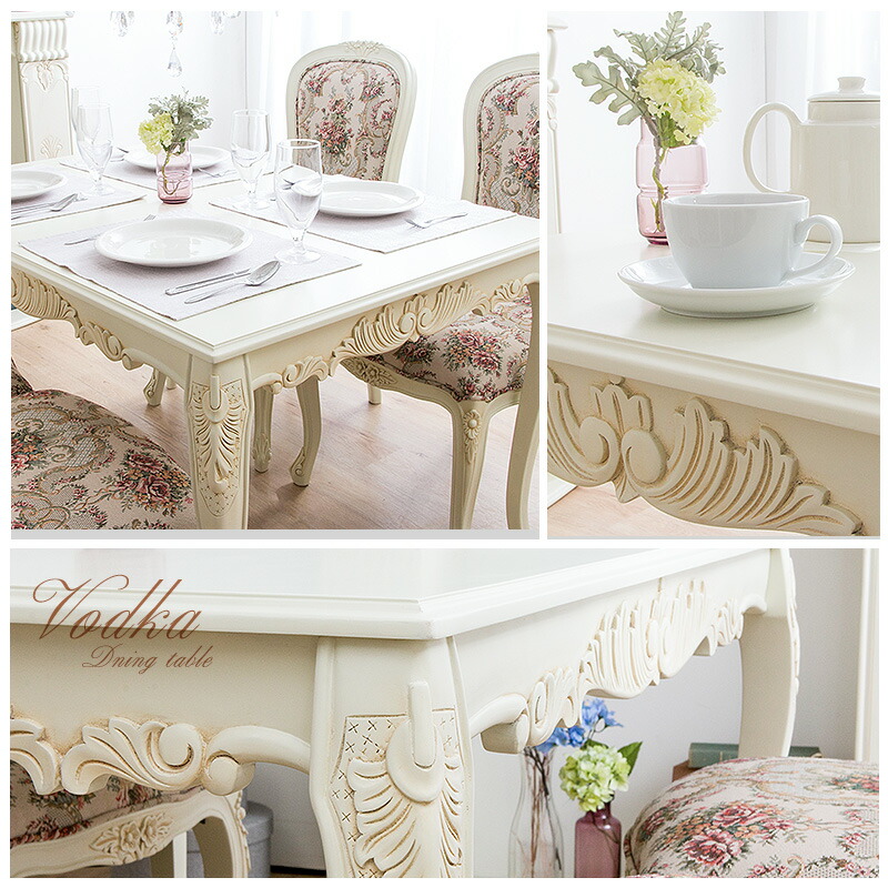 楽天市場】ダイニングテーブル 幅80 幅120 猫脚 アンティーク調