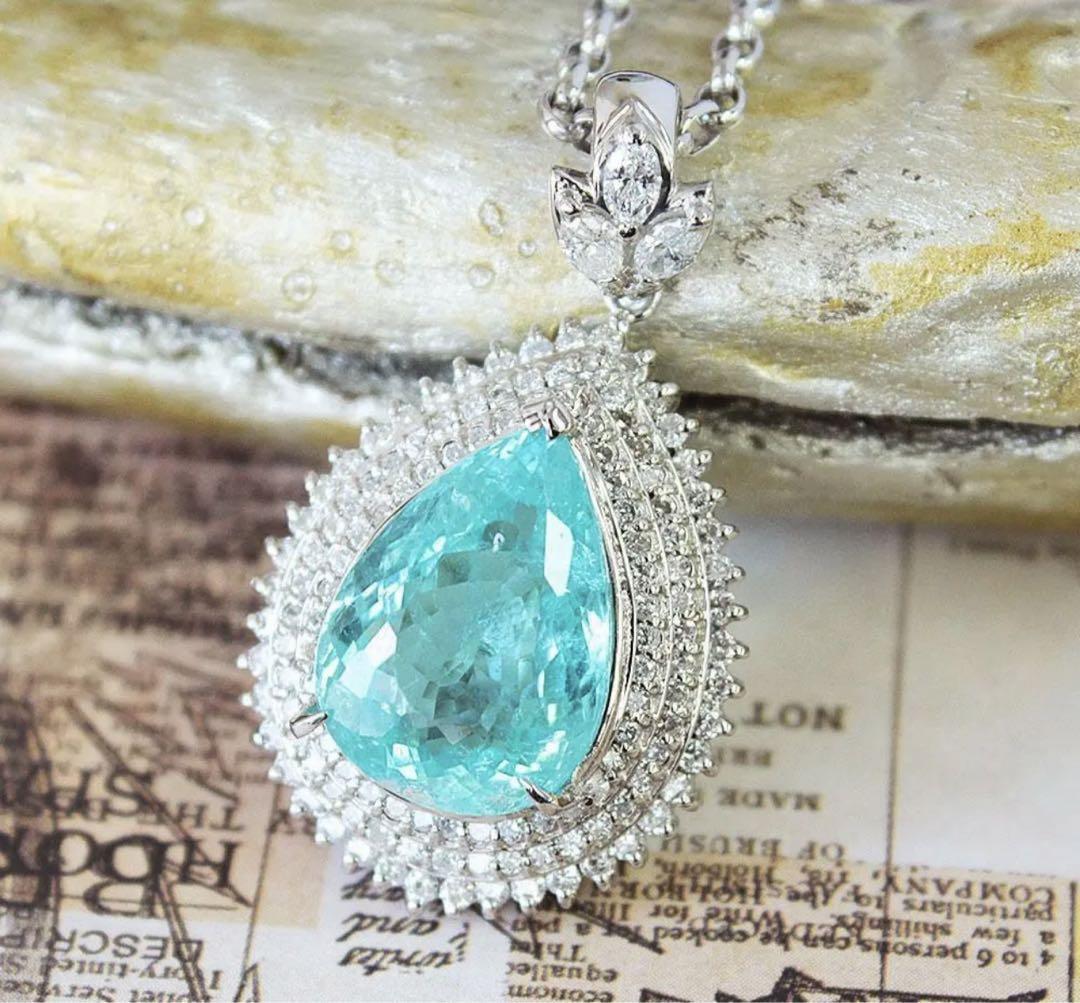 ネオンブルーのお星さま!!☆バターリャパライバトルマリンペンダント