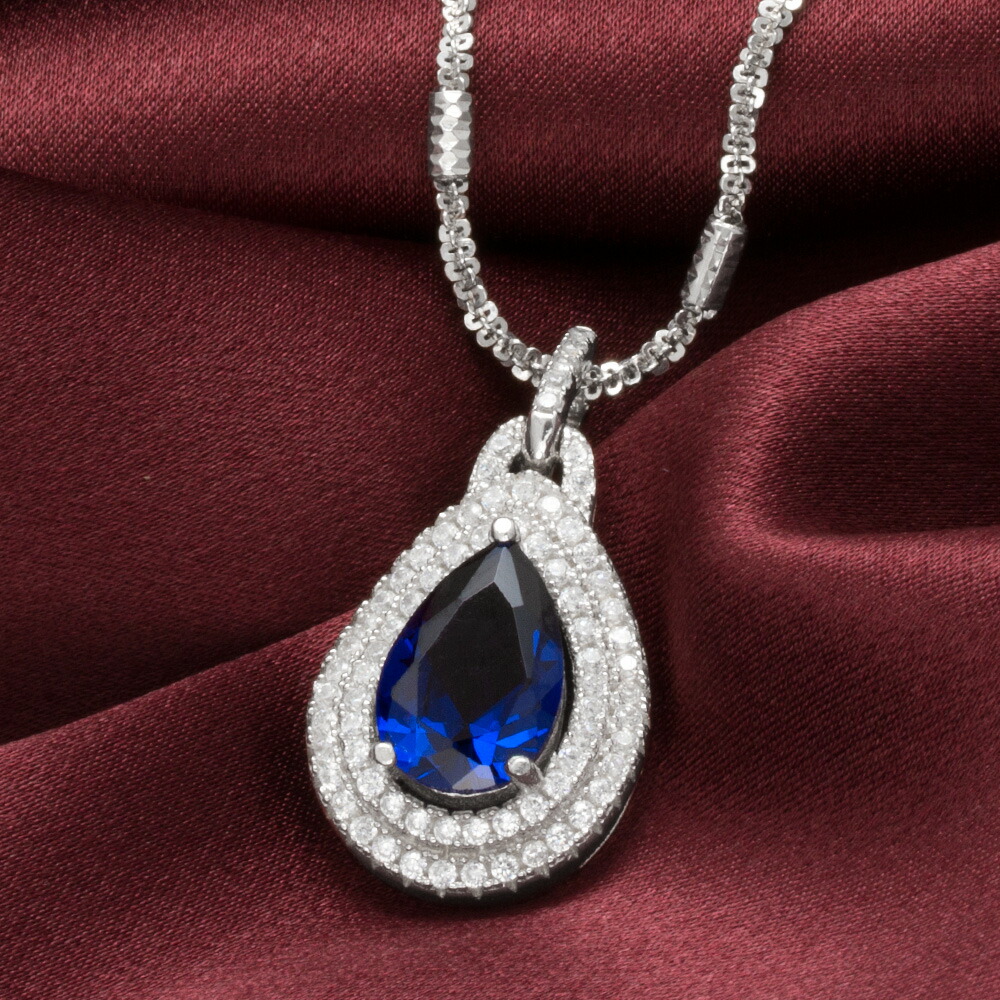 楽天市場】【翌日配送】 サファイア ネックレス レディース ペア