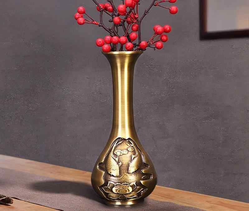 楽天市場】花瓶 花器 金属 銅 アンティーク調 フラワーベース チャイナ