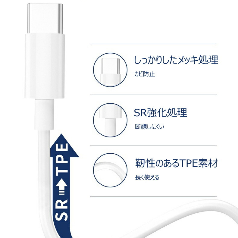 楽天市場】【18W PD充電対応】iphone 充電 ケーブル 1m USB-C