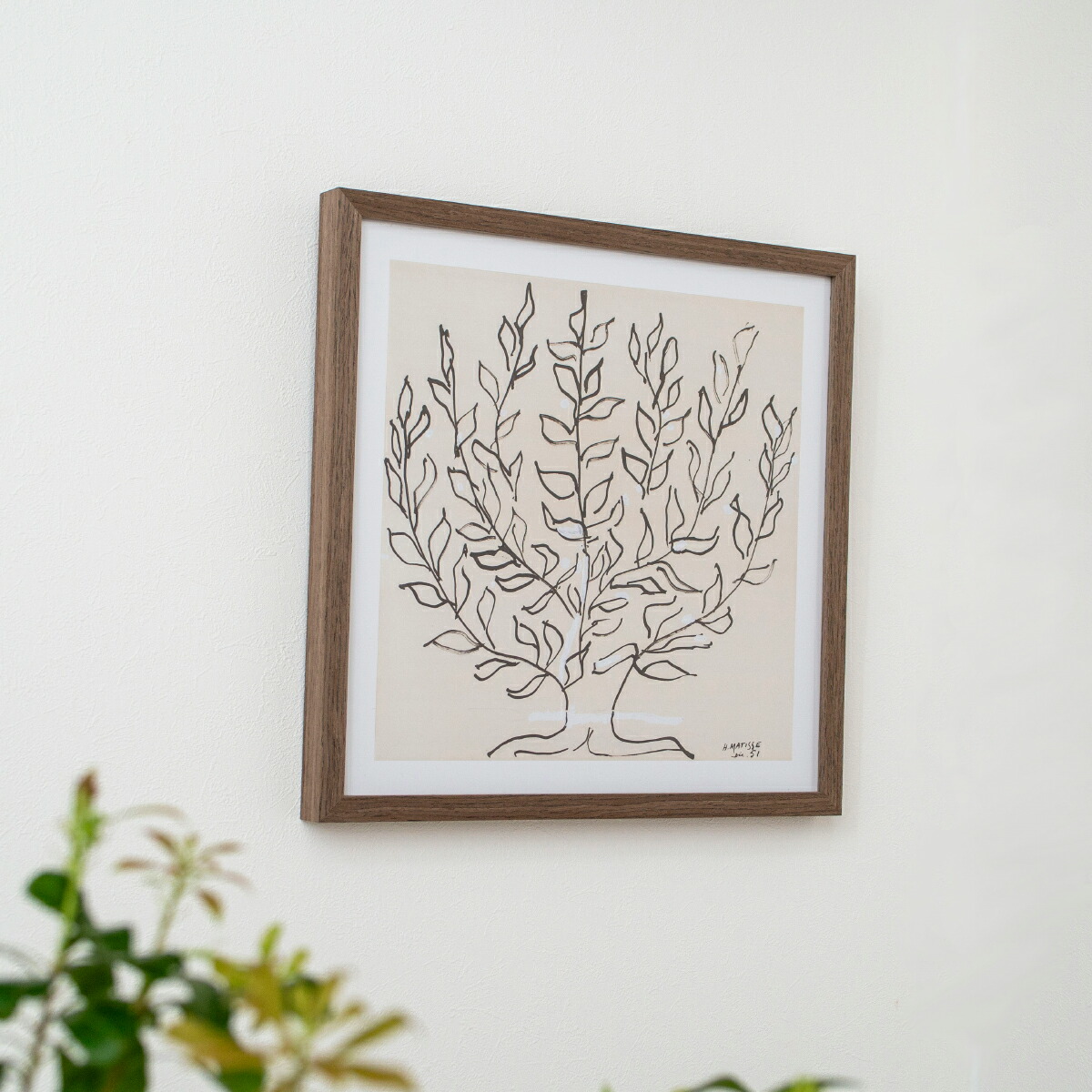 楽天市場】ポスター フレーム付き Le platane S 37.5×37.5cm 木製
