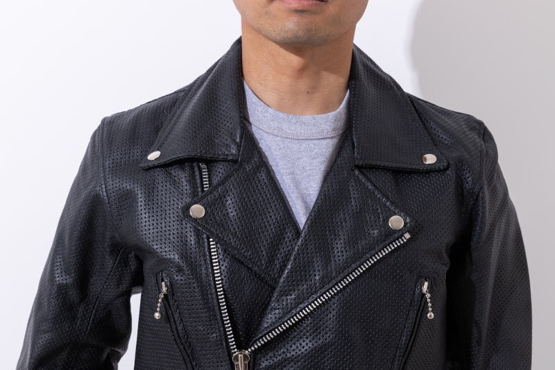 楽天市場】メッシュレザー レザージャケット メンズ パンチング 大きい