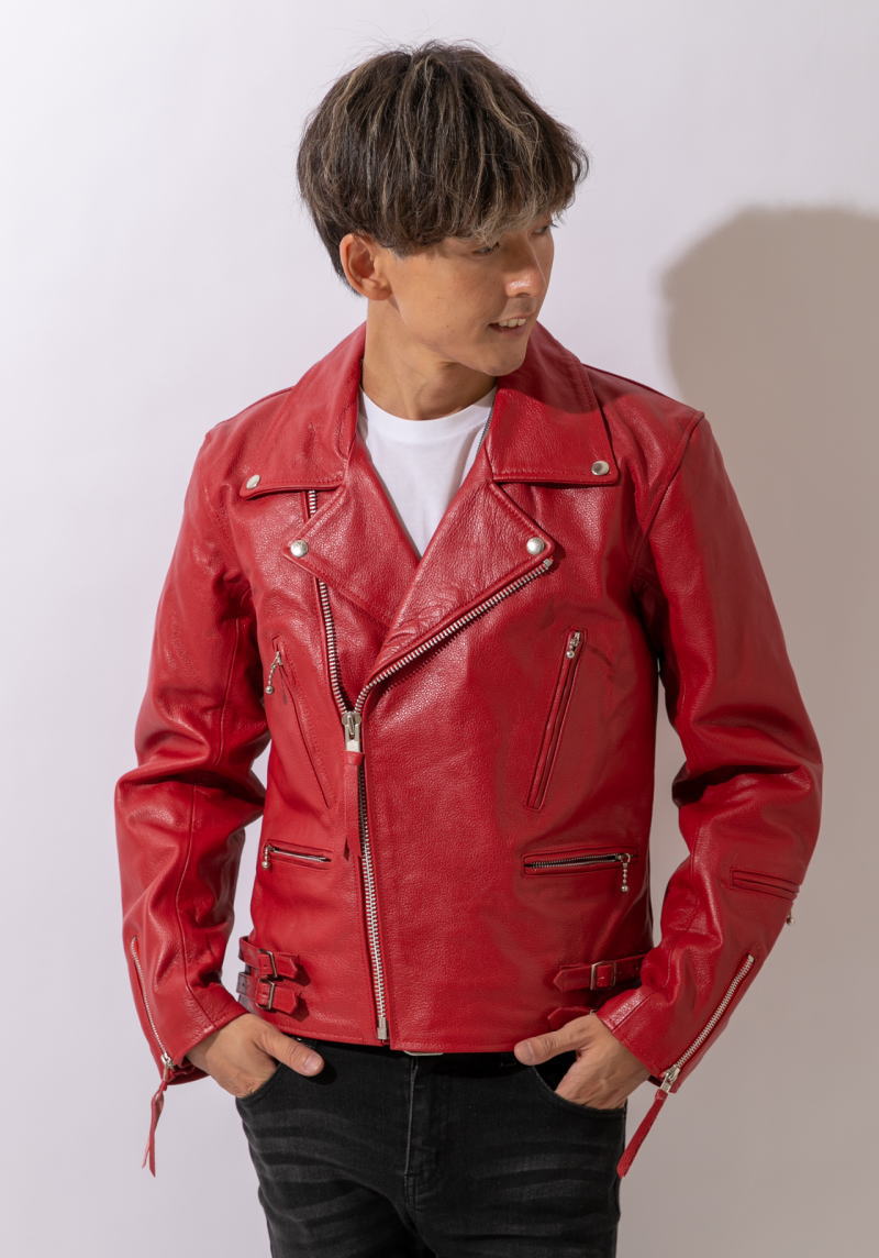 UNION JAP 赤いレザージャケット Lサイズ UNION JAP 赤いレザー