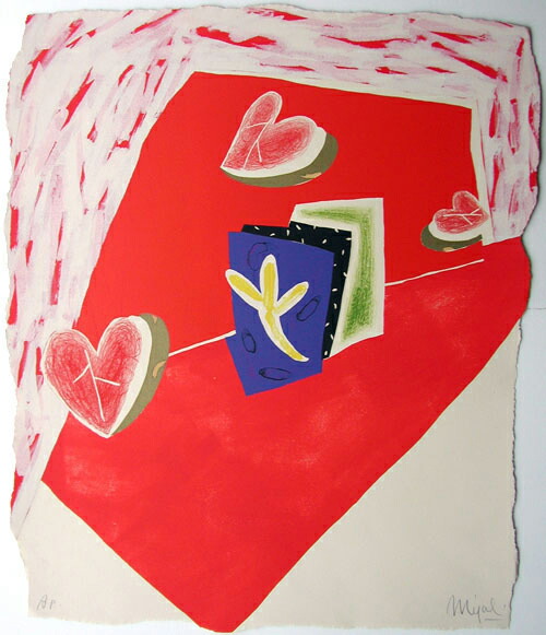 片山みやび　リトグラフ　まっ赤な帰り道 片山みやび リトグラフ まっ赤な帰り道 - 版画オリジナル