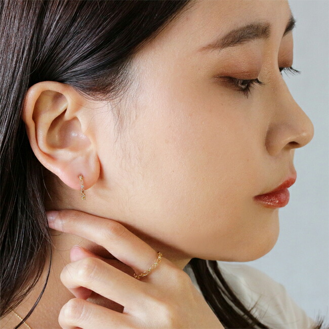 ハ*チ様 【本物保証】K10PG 天然ダイヤモンド 計0.38ct ピアス 一粒