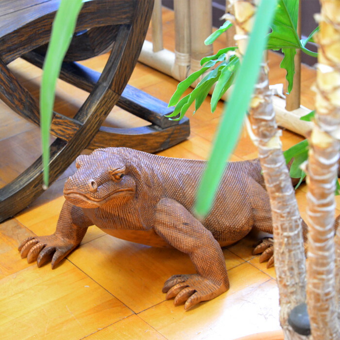 楽天市場】木彫り コモドドラゴン《全長88cm》カービング モンキー