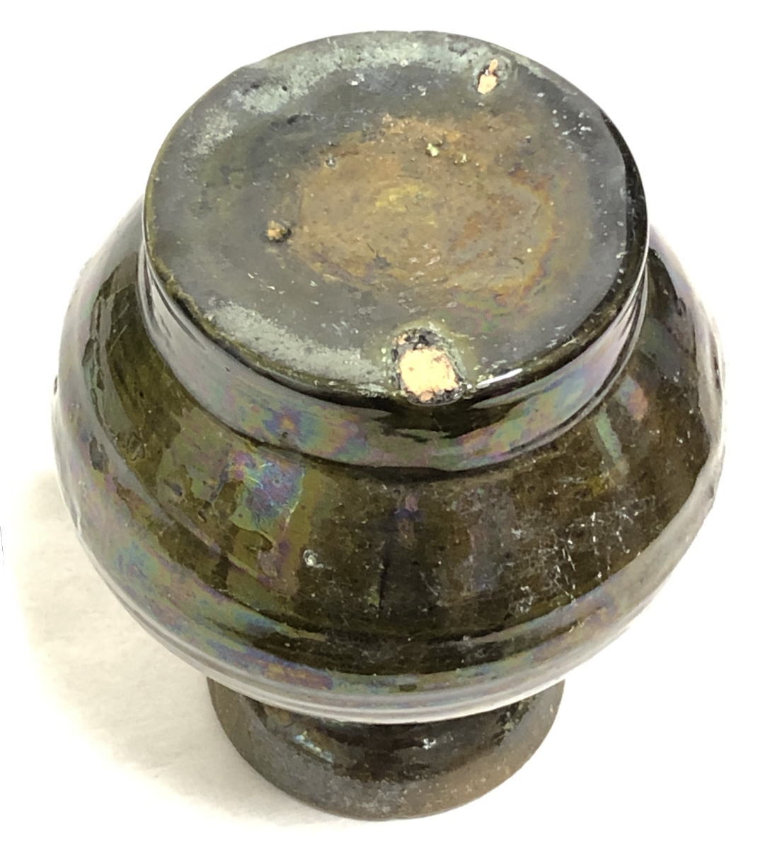 宋時代 緑釉壷 緑釉壷 伝世品焼物 ウブ品 茶道具 中国古玩 美術WWTT076