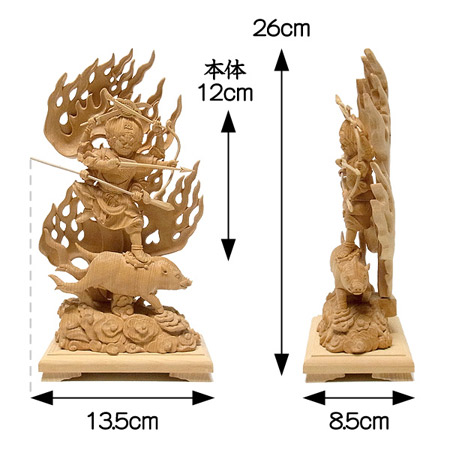 楽天市場】木彫り 仏像 摩利支天像 高さ26cm 榧製 [Ryusho] : 龍祥本舗