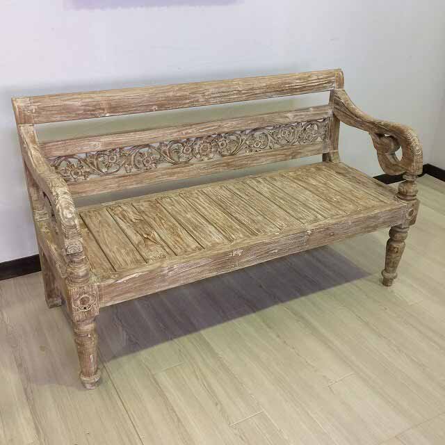 アンティーク家具木製家具 アジアンスタイルバリ風彫刻入り