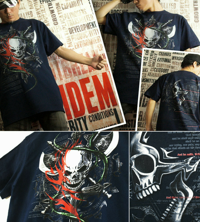 楽天市場】GENJU スカルTシャツ メンズ スカル Tシャツ スカルtシャツ