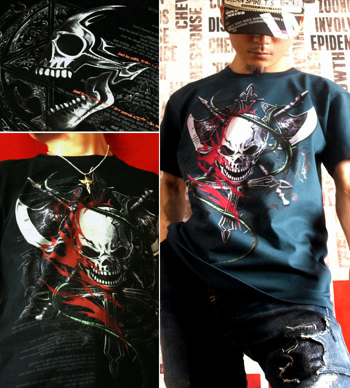 楽天市場】GENJU スカルTシャツ メンズ スカル Tシャツ スカルtシャツ