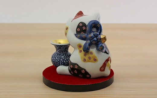 楽天市場】【ふるさと納税】源右衛門窯 染錦結び梅地紋 猫置物 梅 ねこ
