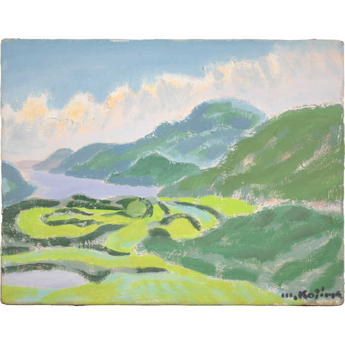 小島真佐吉 月夜 油絵 額入り 小島真佐吉 月夜 油絵 額入り