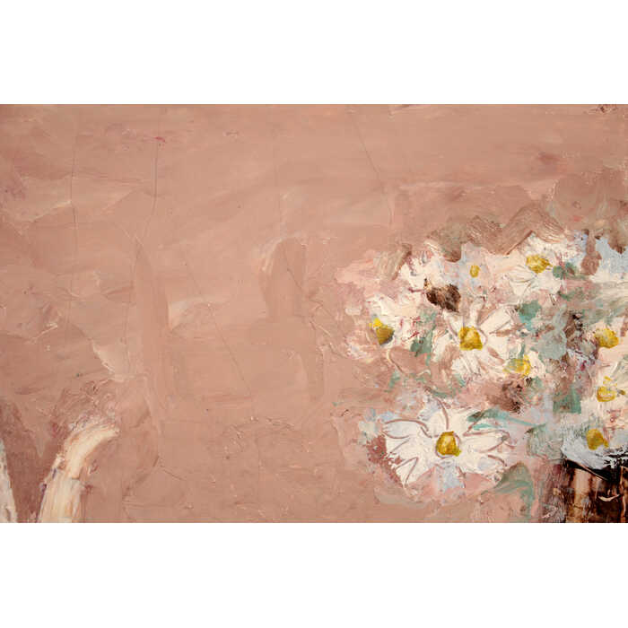 絵画 八木伸子 油絵・油彩画 『桜桃』 机 果実 果物 花 静物 優しい