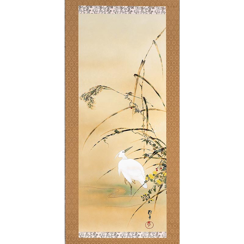 ○酒井抱一○保証○花蝶図○堆朱軸○肉筆○