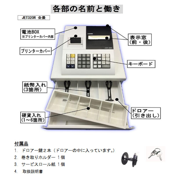 楽天市場】【販売終了】クローバーJET-320R 感熱紙 小型レジスター