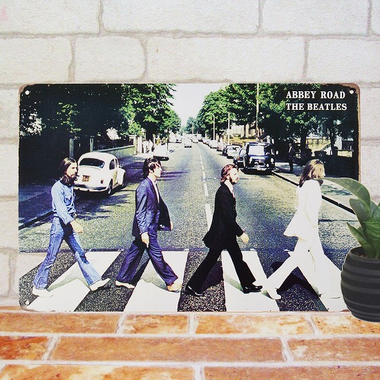 楽天市場】ビートルズ ポスター ブリキ看板k アビーロードv ポール