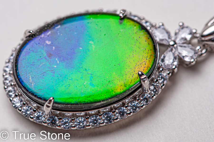 楽天市場】AAAA 希少 アンモライト ペンダントトップ ブルー グリーン