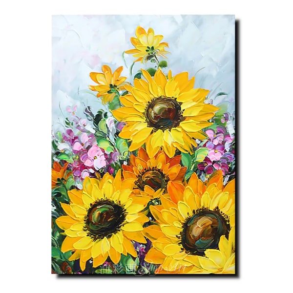 真作保証□油彩□仲谷 宏□『ひまわり』10号Size□お洒落な逸品□額付