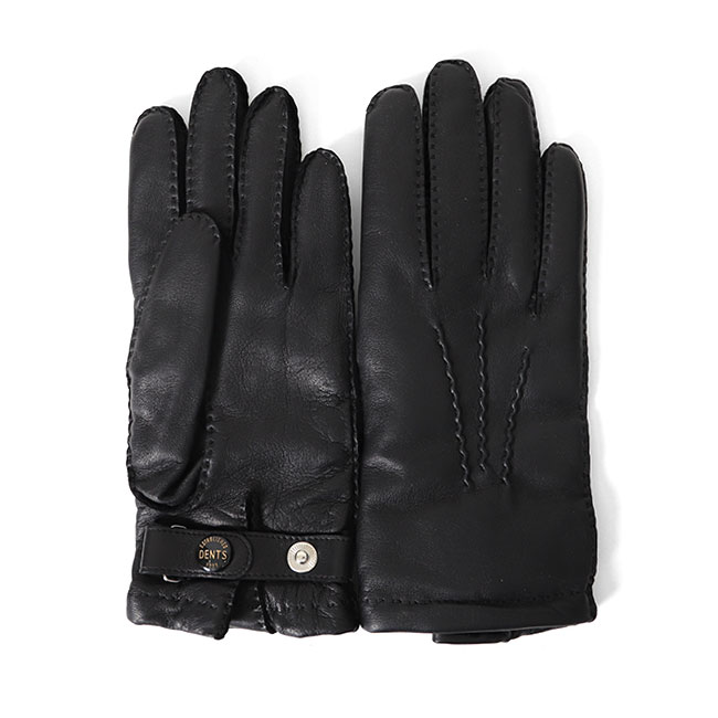 デンツDENTSヘアシープレザーグローブ手袋7 ブラックカシミヤBATH英国
