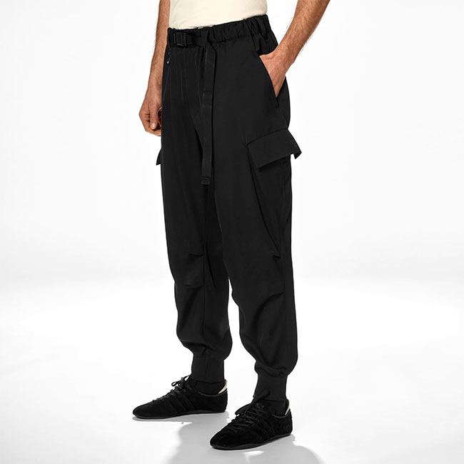 Y-3 黒 サルエルパンツ カーゴポケット付き Y-3 ワイスリー カーゴ