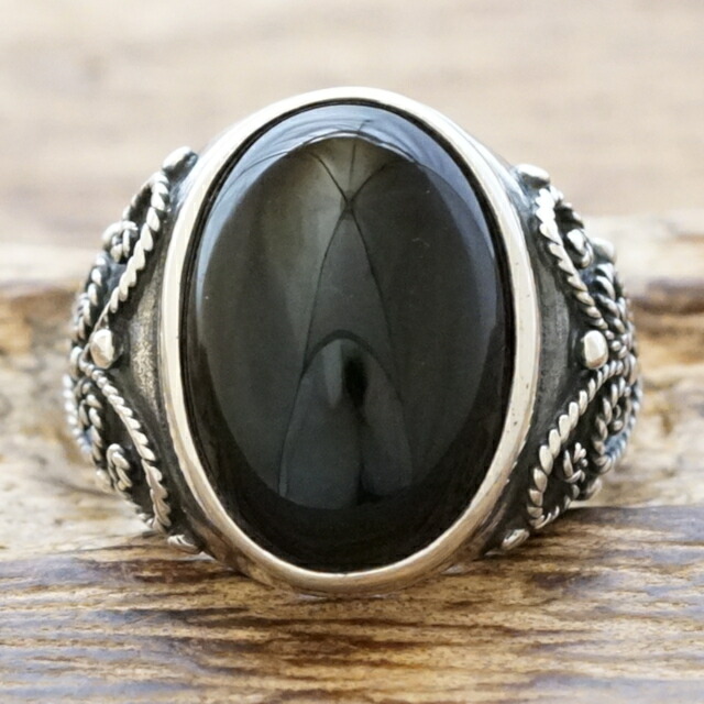 楽天市場】オニキス リング メンズ レディースシルバー 925 指輪