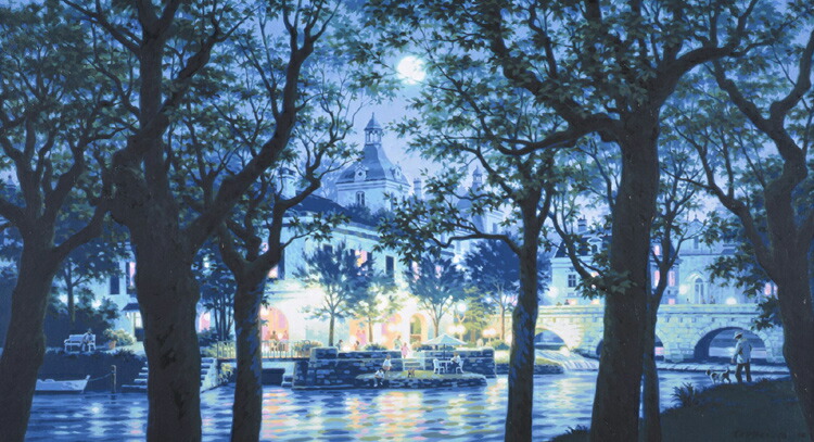 笹倉鉄平 「月の記憶」 シルクスクリーン 231/285 額装 直筆サイン入り