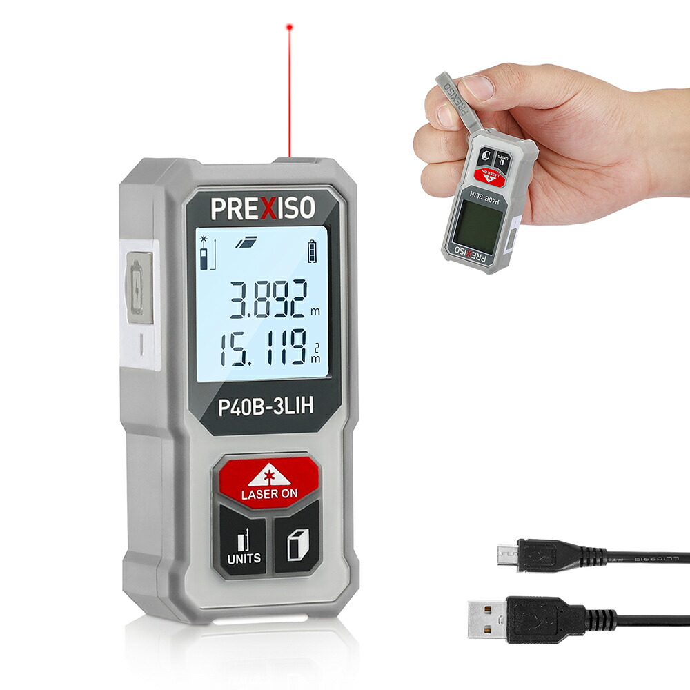 楽天市場】PREXISO レーザー距離計 ミニ型 40M 距離計 PSC認定 高精度