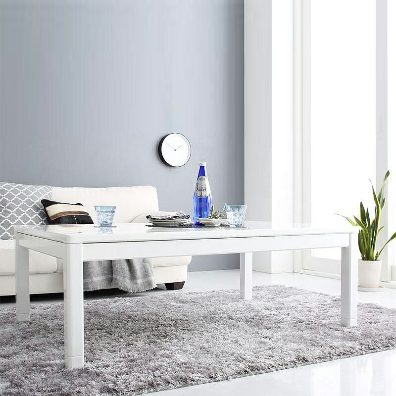 ホワイトテーブル 光沢仕上げ こたつ こたつ コタツテーブル 幅105cm