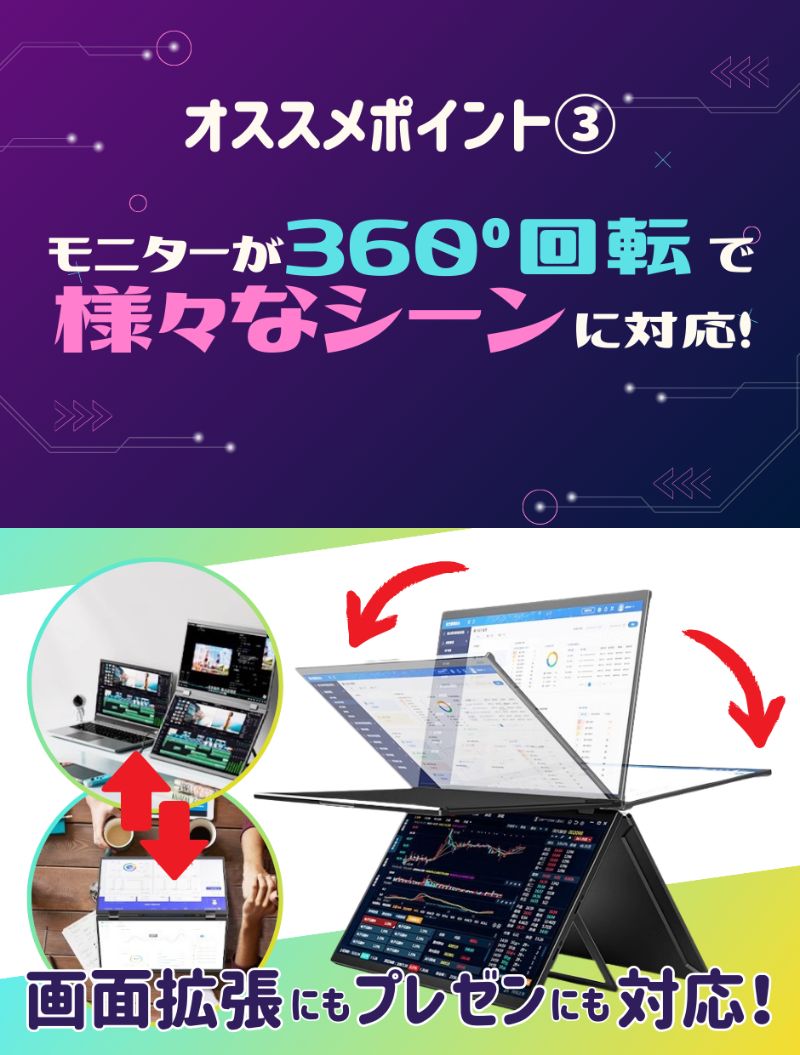 楽天市場】限定価格☆15.6インチ デュアル モバイルモニター トリプル