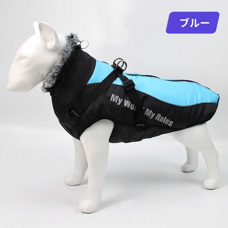 DOGDEPT. 犬服 ネイビーXL ジャンパー お散歩 寒さ対策 脱着簡単