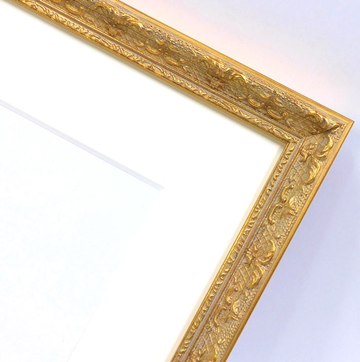 楽天市場】SM水彩額縁 8232 ゴールド 八つ切額縁 マット付き 額縁