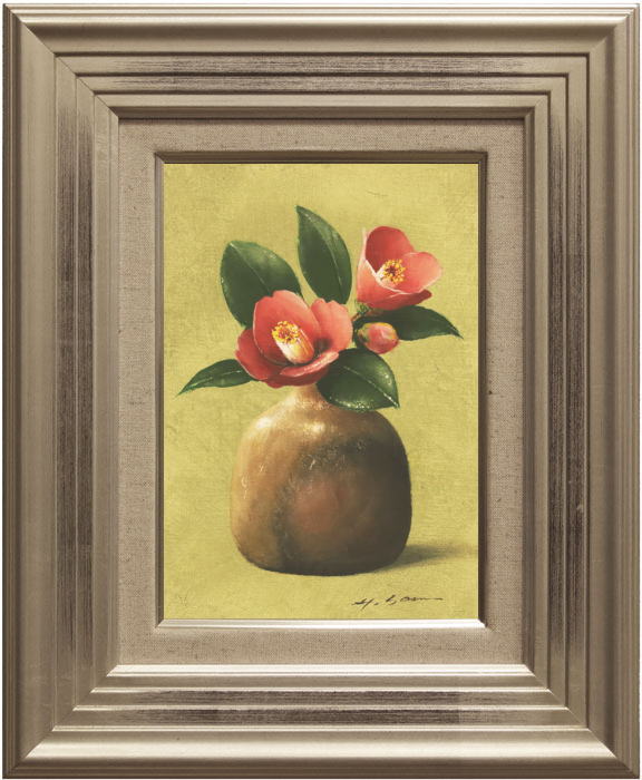 大内田茂士作 つばき林 1968年作 油絵直筆 M50 サイズ 現代作家0820 大