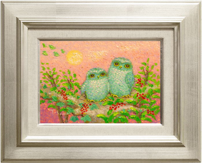 sale【ART】佐野千恵子真筆(吉ふくろう)サムホール sale【ART】佐野