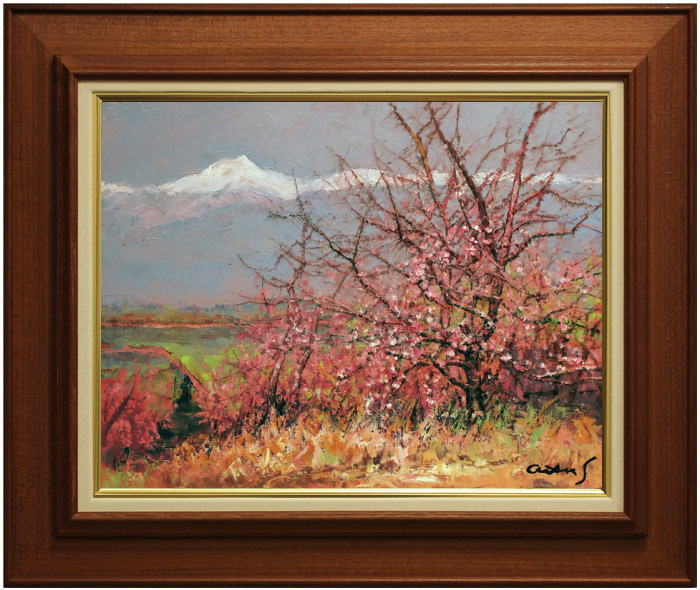 楽天市場】佐藤あつ子『あづみのの春』油絵・油彩画 P10（10号