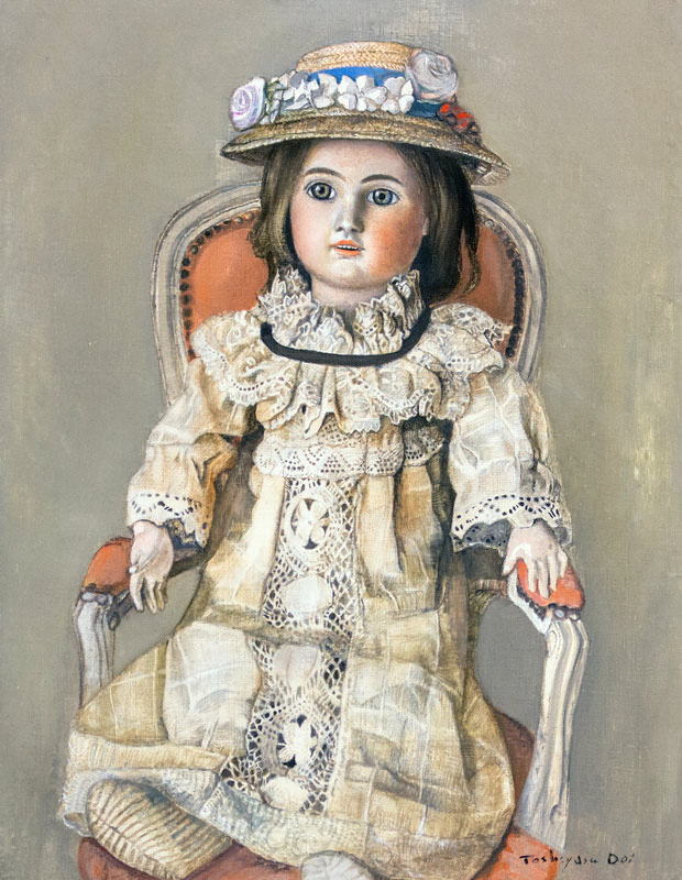 絵画 インテリア 油絵 F6-080118 市松人形 日本人形 可愛い 絵画