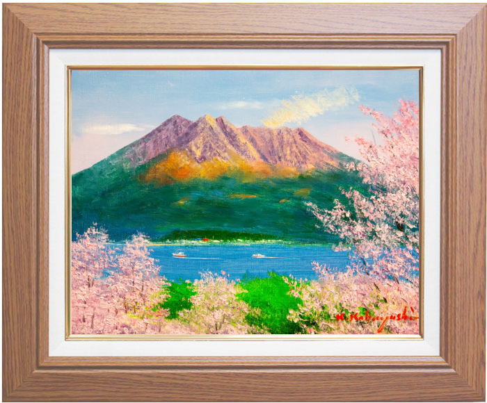 72*Z315)絵画 油絵 桜島 72*Z315)絵画 油絵 桜島 72*Z315)絵画 油絵