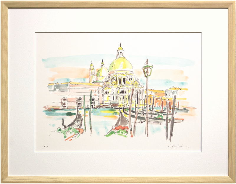 サンタ・マリア・デッラ・サルーテ聖堂油絵F6号額縁付き