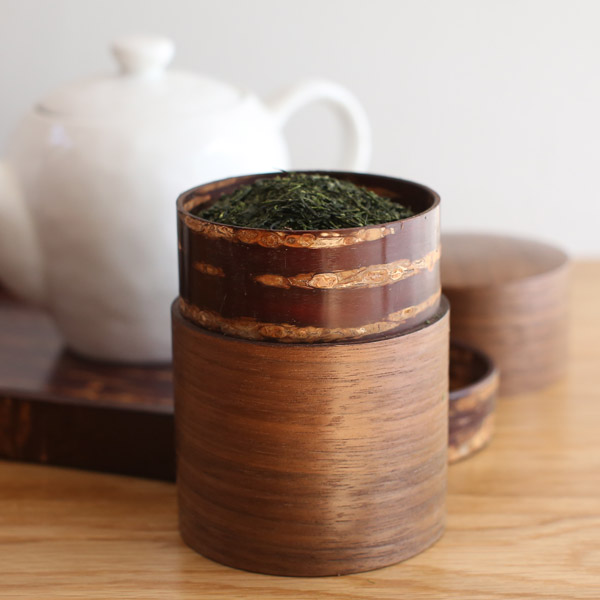 楽天市場】茶筒 桜皮 帯筒 茶筒 くるみ 大 藤木伝四郎商店 桜皮細工