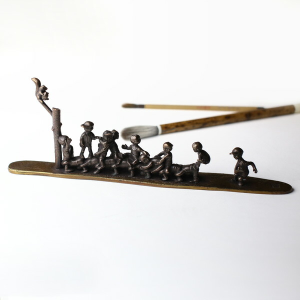 楽天市場】文鎮 ペーパーウエイト 高岡銅器 元気な僕ら 〜馬とび〜下尾