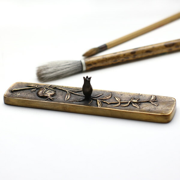 楽天市場】文鎮 ペーパーウエイト 高岡銅器 ざくろ 須賀月芳 作