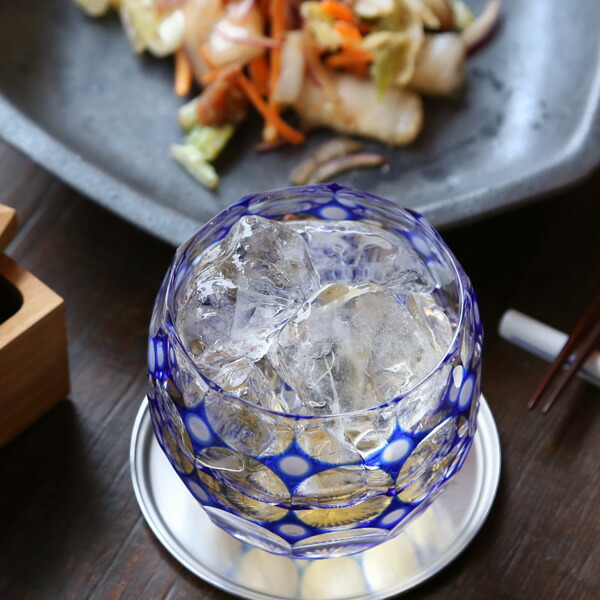 2260 ワイングラス 瑠璃色 切子 未使用 2260 ワイングラス 瑠璃色 切子