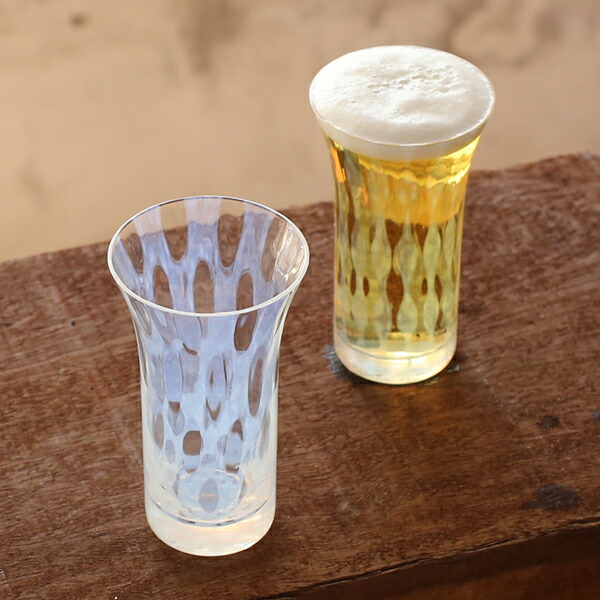 楽天市場】グラス コップ 一口ビールグラス 水玉 大正浪漫硝子 廣田
