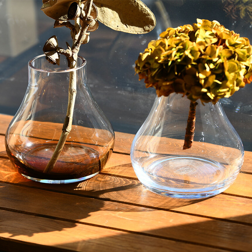 廃盤Amia製 手描き花柄ガラス花瓶 ステンドグラス風 明るいインテリア