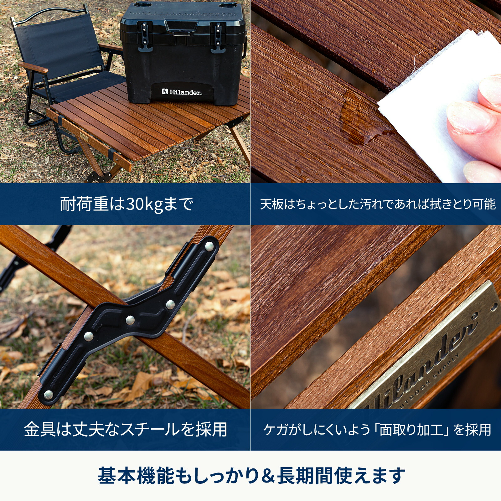 Amazon | Hilander(ハイランダー) ウッドロールトップテーブル3