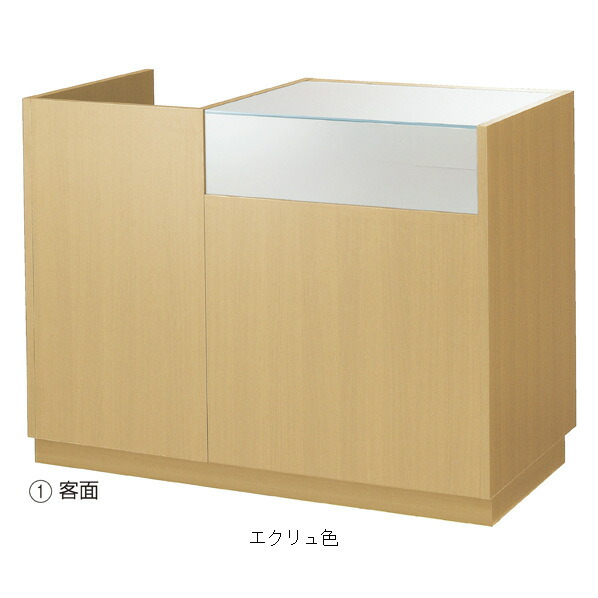 店舗用 レジカウンター 什器 木製 ガラスケース付き 幅95cm 木製ショー