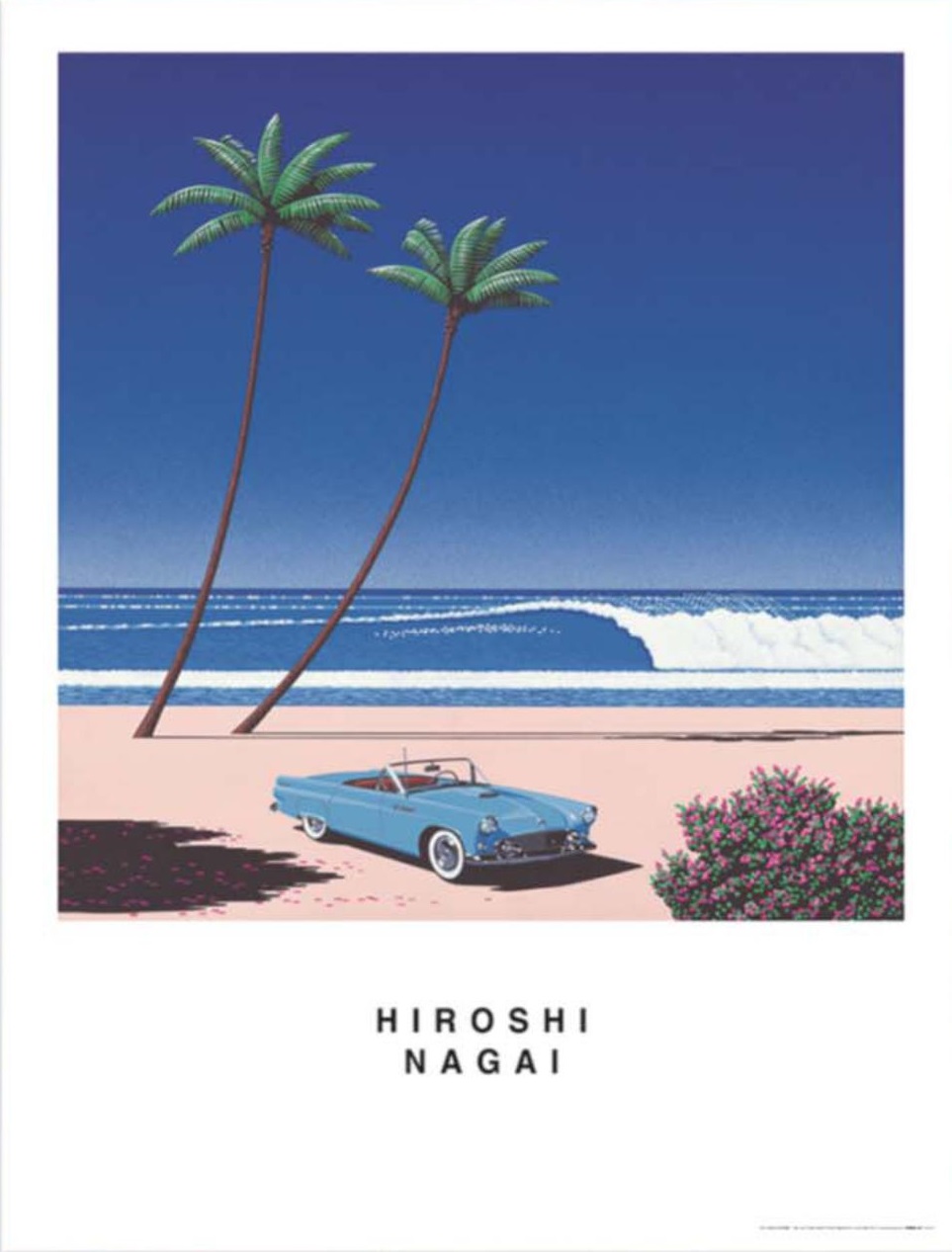 楽天市場】永井博作品 BLUE CAR AND THE BEACH ポスター フレーム(額