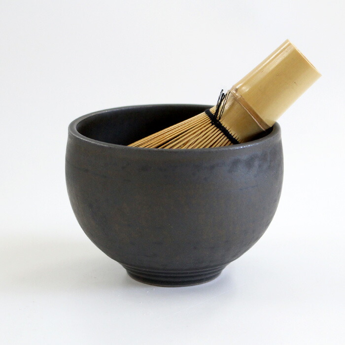 楽天市場】茶道具 抹茶茶碗 清水焼 陶謙窯 茶かざり抹茶碗 黒 [ 松