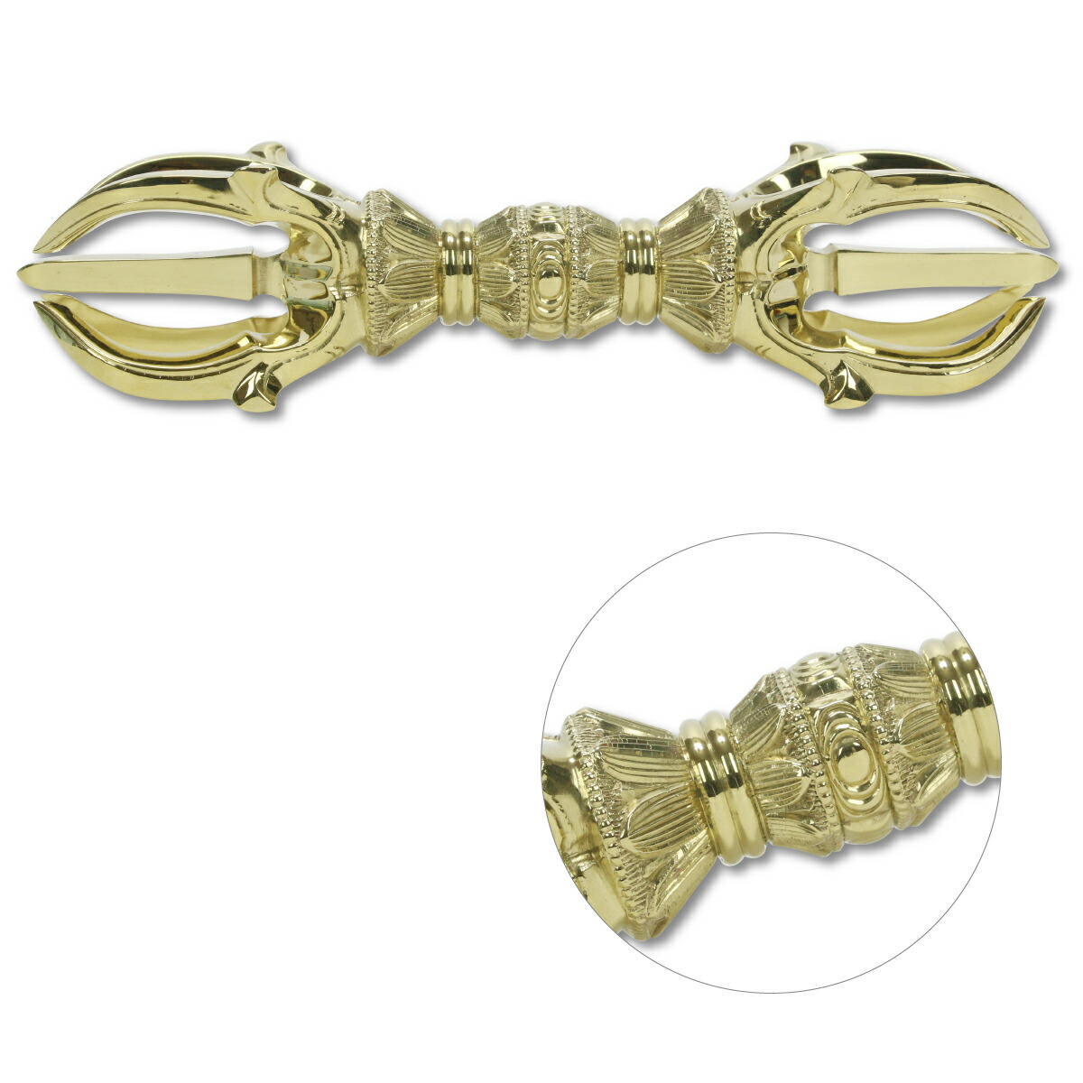 修縁堂】辟邪 密教法具 金剛杵 真鍮製 四大明王種子字 独鈷杵 修縁堂